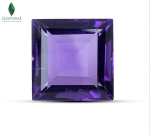 Front view of Jamunia Stone with brilliant purple crystal finish