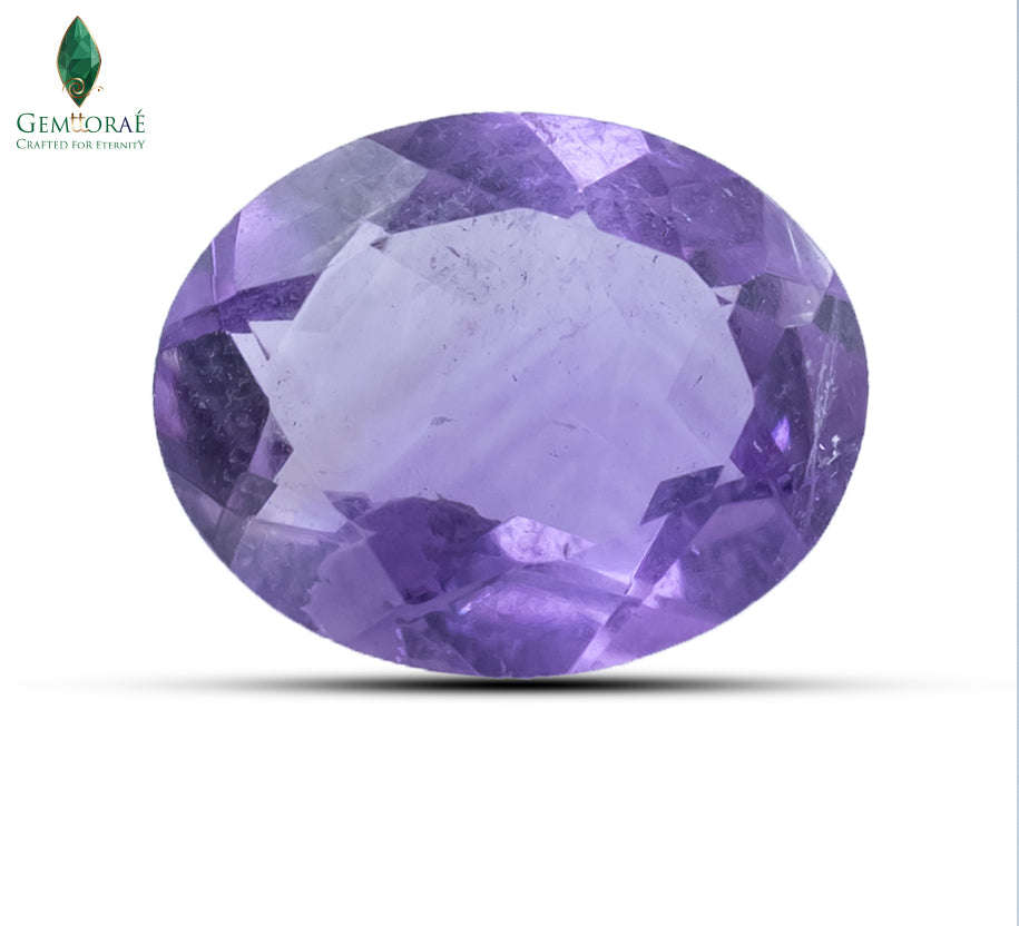 Front view of Amethyst Crystal with rich violet gemstone finish