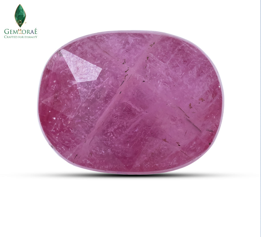 Rare Ruby gemstone with deep pink brilliance