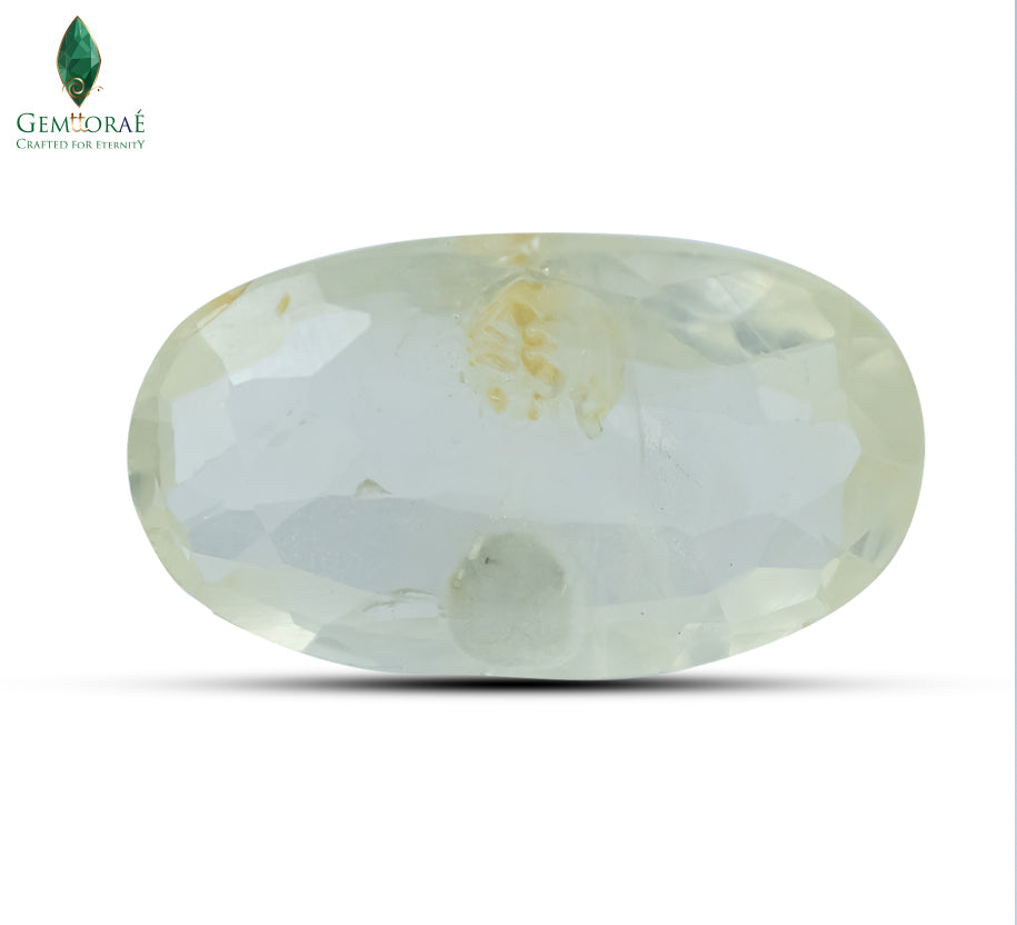 Yellow sapphire gemstone side pose