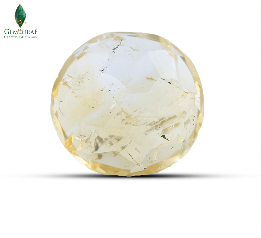 Back view of Citrine Gemstone showing authentic natural features