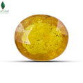 Front view of natural Bangkok Yellow Sapphire with polished oval facets