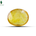 Front view of Bangkok Yellow Sapphire with polished golden facets
