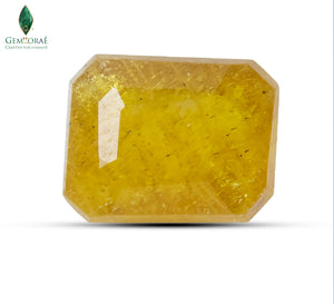 Natural Bangkok Yellow Sapphire with a bright golden finish