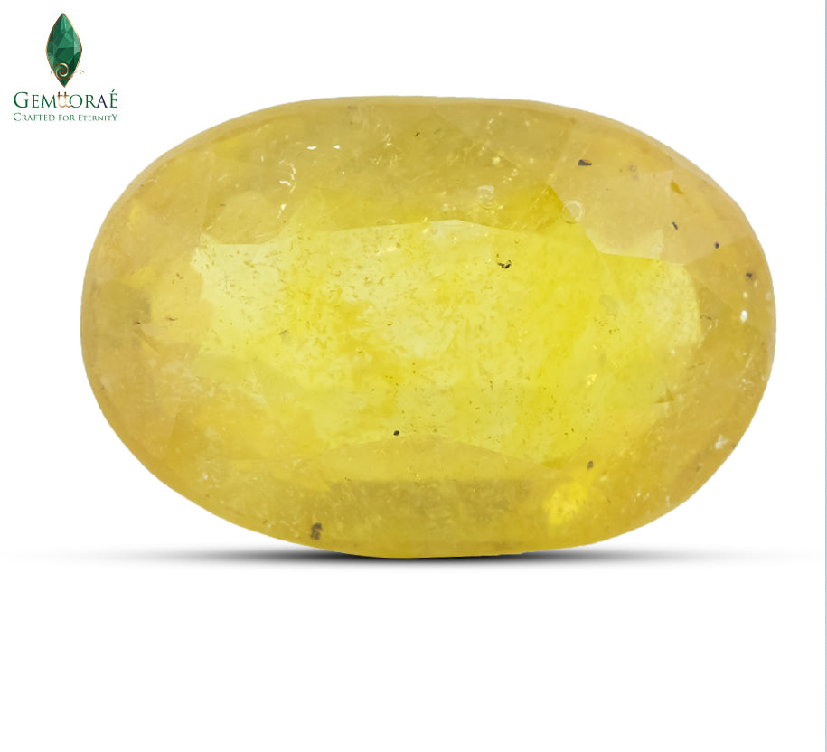 Oval Bangkok Yellow Sapphire with warm golden brilliance