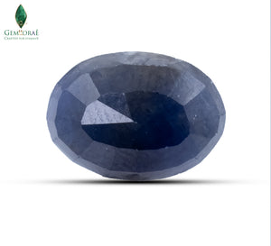 Back view of Blue Sapphire showing glass infused clarity enhancement