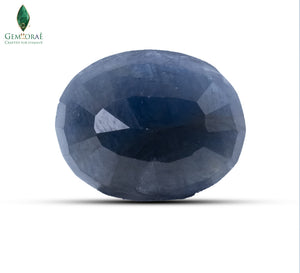 Back view of Blue Sapphire displaying glass infused clarity enhancement
