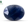 Front view of genuine Blue Sapphire Gemstone with deep blue