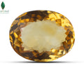 Front view of natural Brazilian Dark Citrine with rich amber colour