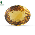 Front view of Citrine Gemstone with naturally deep golden colour