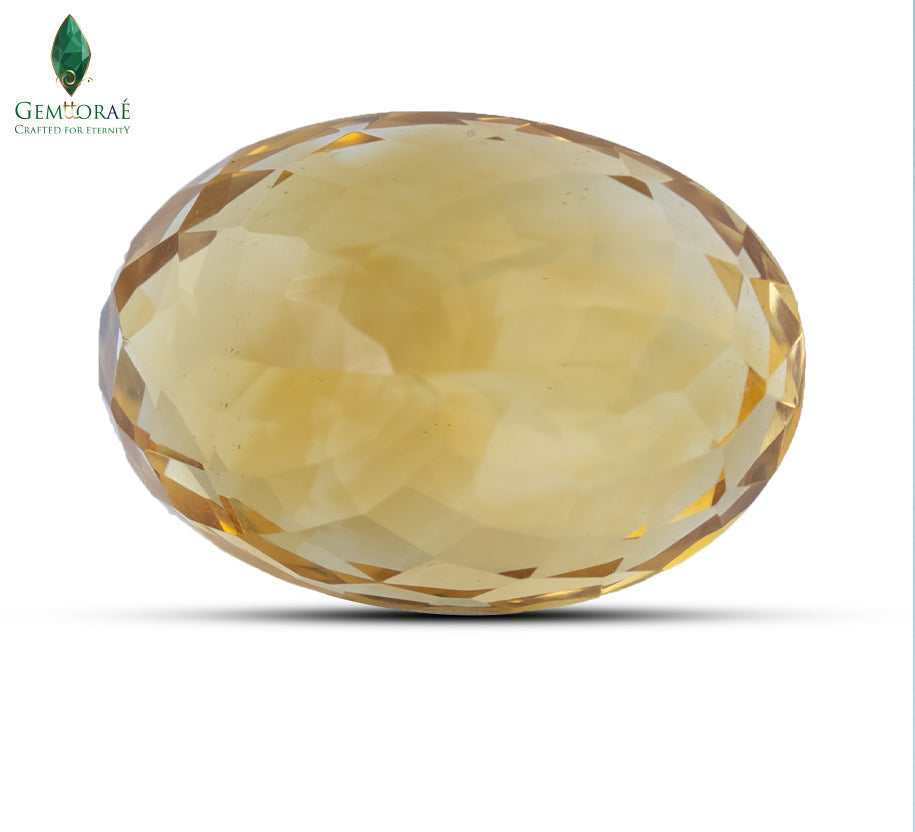 Back view of Natural Citrine showing authentic geological texture