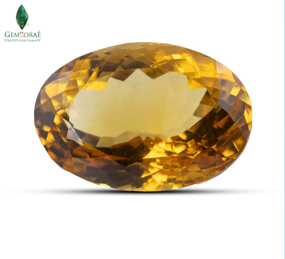 Front view of Citrine Crystals with deep natural amber colour