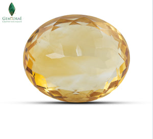 Front view of Citrine Gemstone displaying natural colour depth