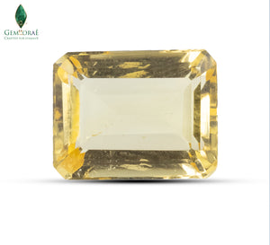 Close-up of Brazilian Citrine Gemstone showing natural golden brilliance