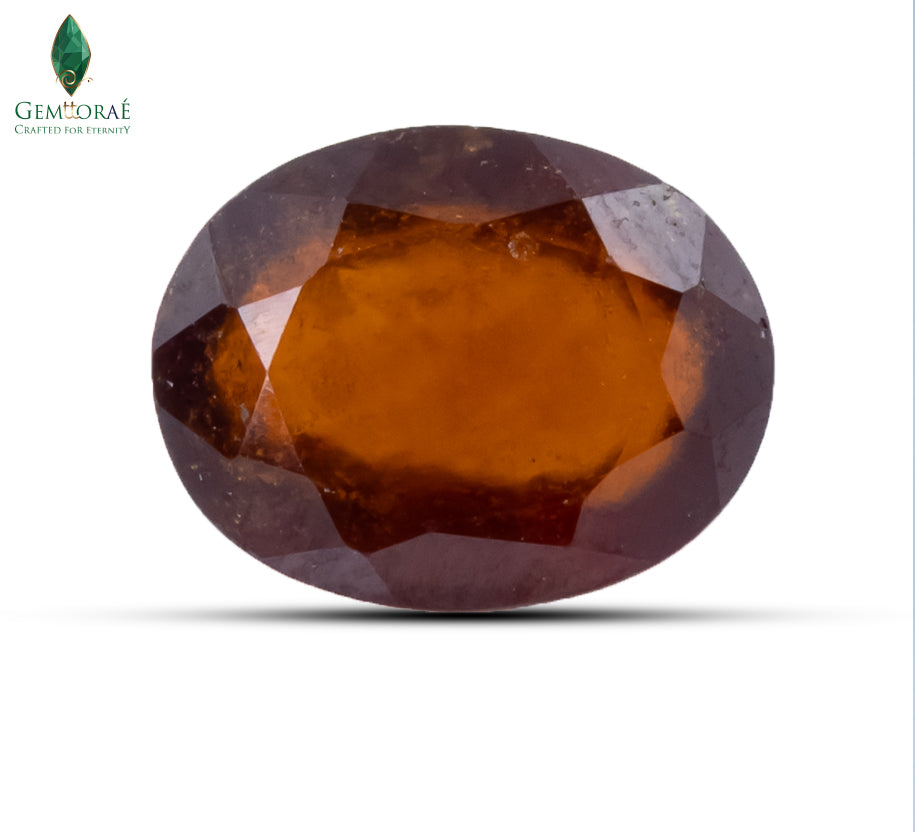 Close-up of Certified African Garnet showing natural honey-orange