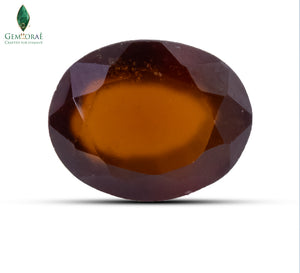 Top view of certified African Gomed Ratna with natural honey-orange colour