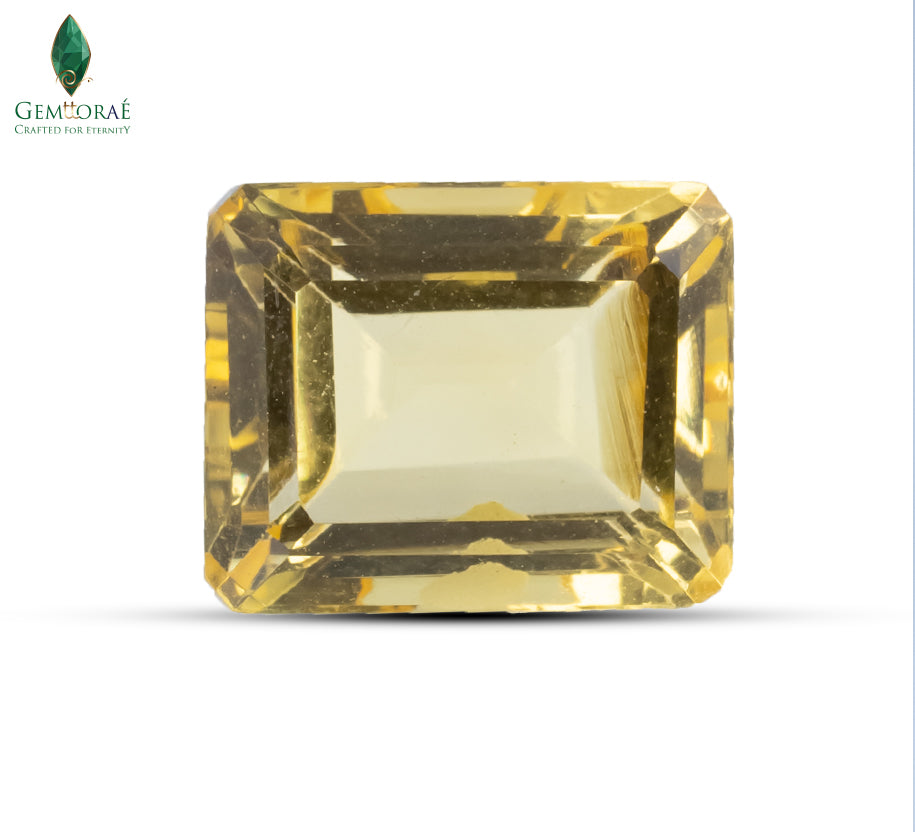 Close-up of Certified Brazilian Citrine Gem showing natural golden brilliance