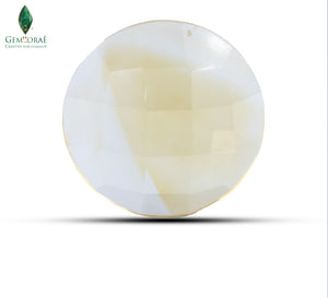 Rear view of Certified Citrine Gemstone showing natural inclusions