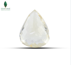 Back view of Citrine Gemstone displaying natural internal inclusions