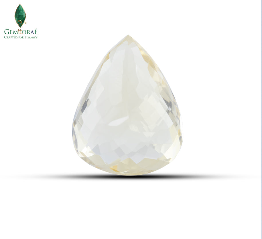 Back view of Citrine Gemstone displaying natural internal inclusions