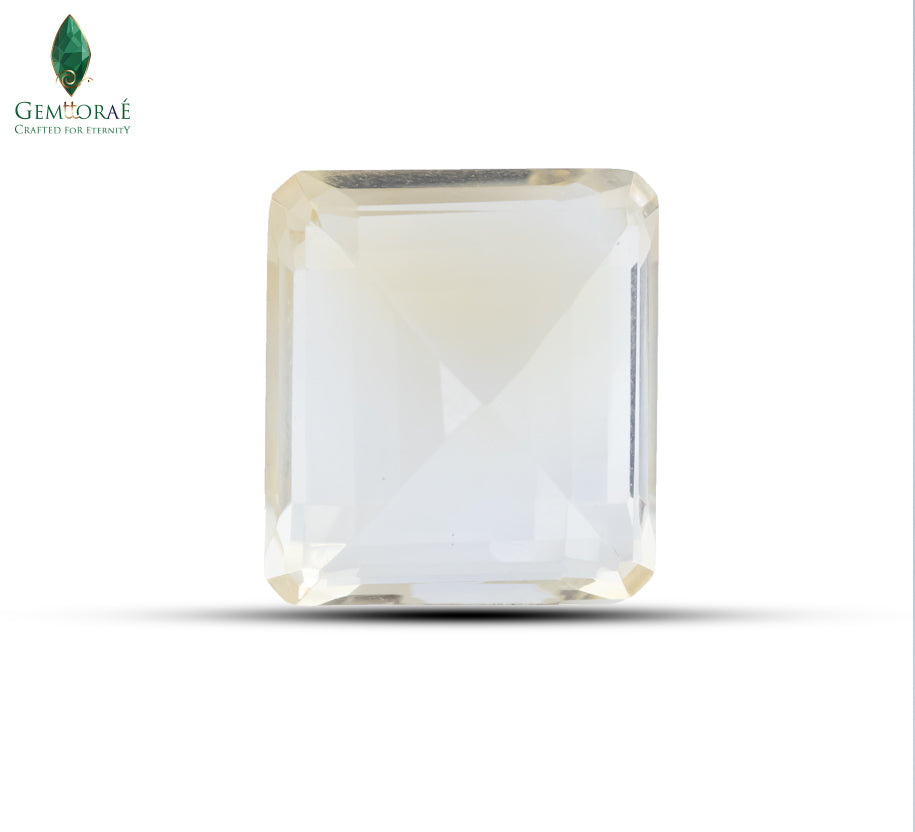 Reverse side of certified Citrine Gemstone showing authentic natural features