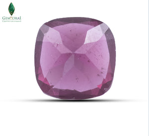 Back view of Certified Garnet Gem displaying natural transparency