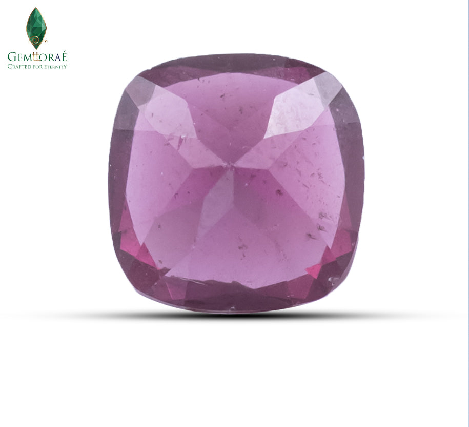 Back view of Certified Garnet Gem displaying natural transparency