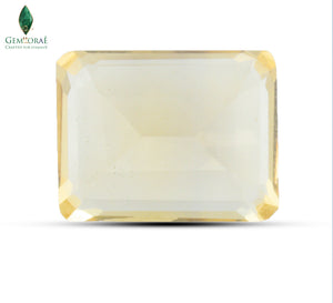 Back view of Citrine Gem displaying natural internal inclusions