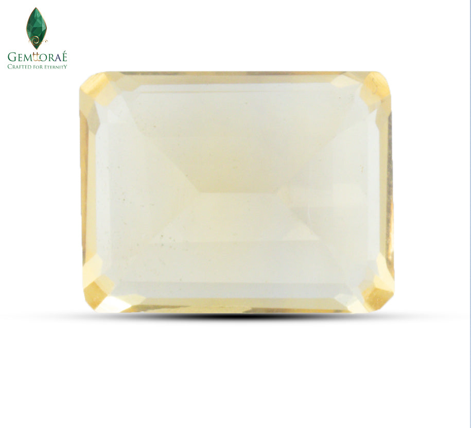 Back view of Citrine Gem displaying natural internal inclusions