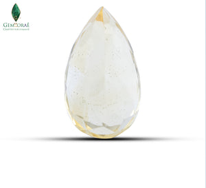 Back profile of Citrine Gemstone displaying natural internal inclusions
