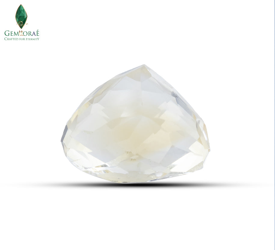 Back view of Citrine Gemstone displaying natural internal inclusions