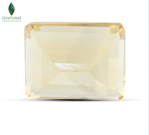 Close-up of Citrine Gem revealing natural transparent appearance