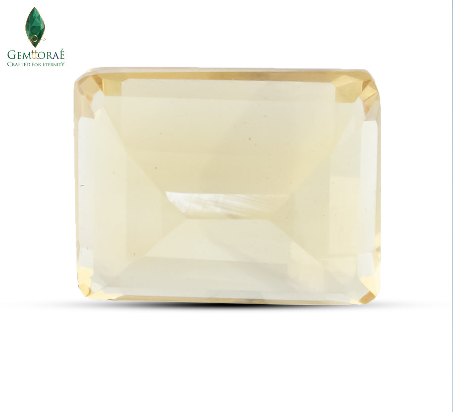 Close-up of Citrine Gem revealing natural transparent appearance