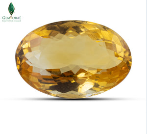 Close-up of Natural Citrine with naturally deep amber colour