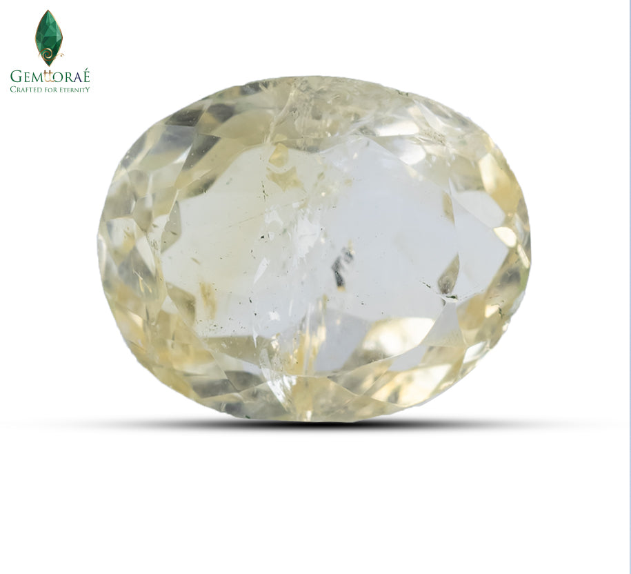 Natural Citrine photographed under soft daylight showing golden transparency