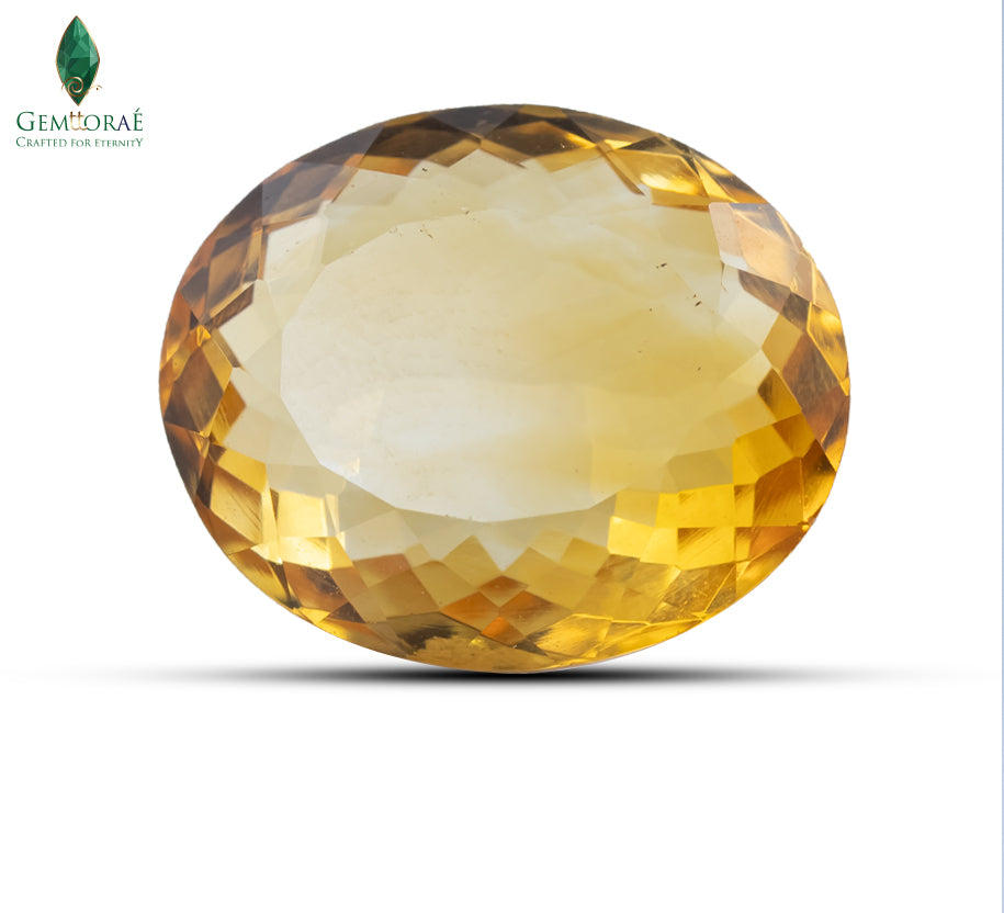 Close-up of Natural Citrine showing deep amber transparency