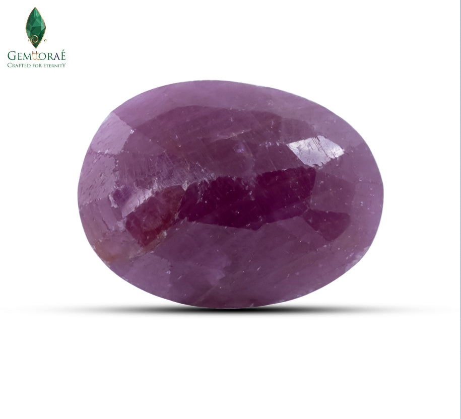 Back view of Ruby Stone displaying authentic opaque characteristics