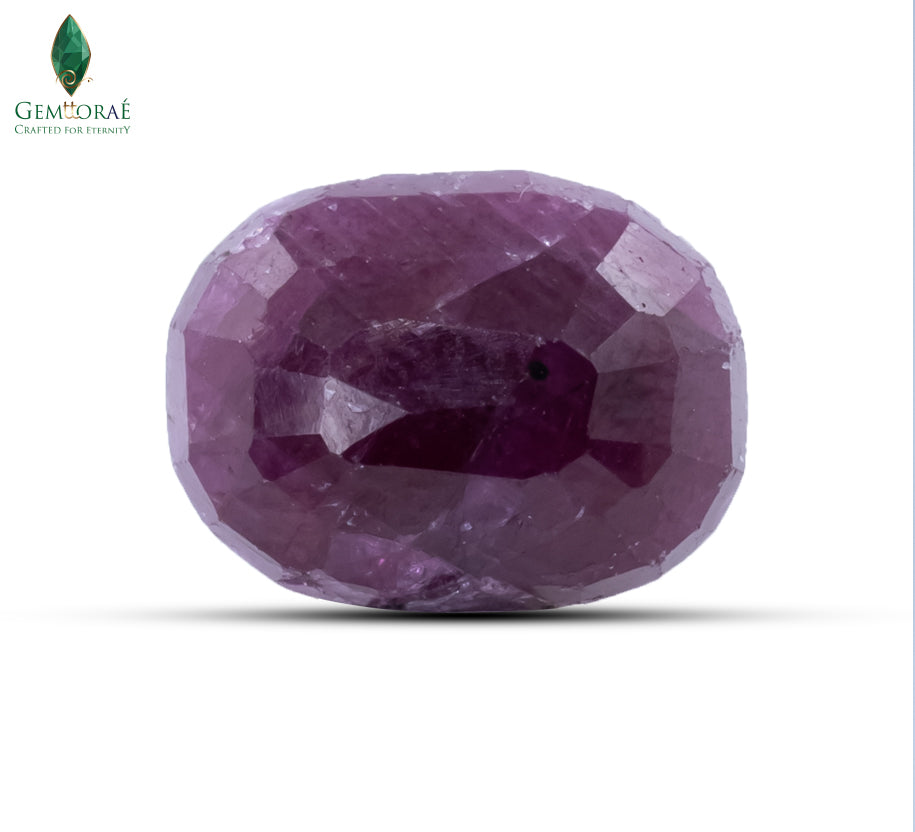 Back view of Ruby Gemstone displaying authentic natural texture