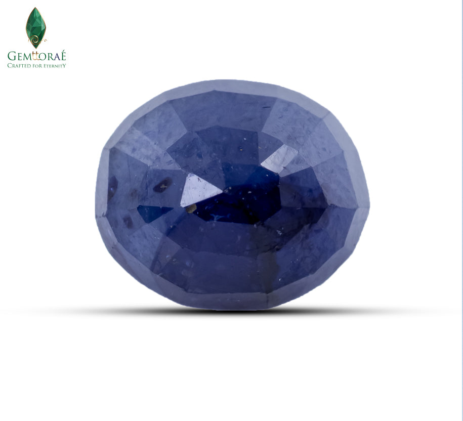 Oval sapphire featuring glass infused clarity enhancement