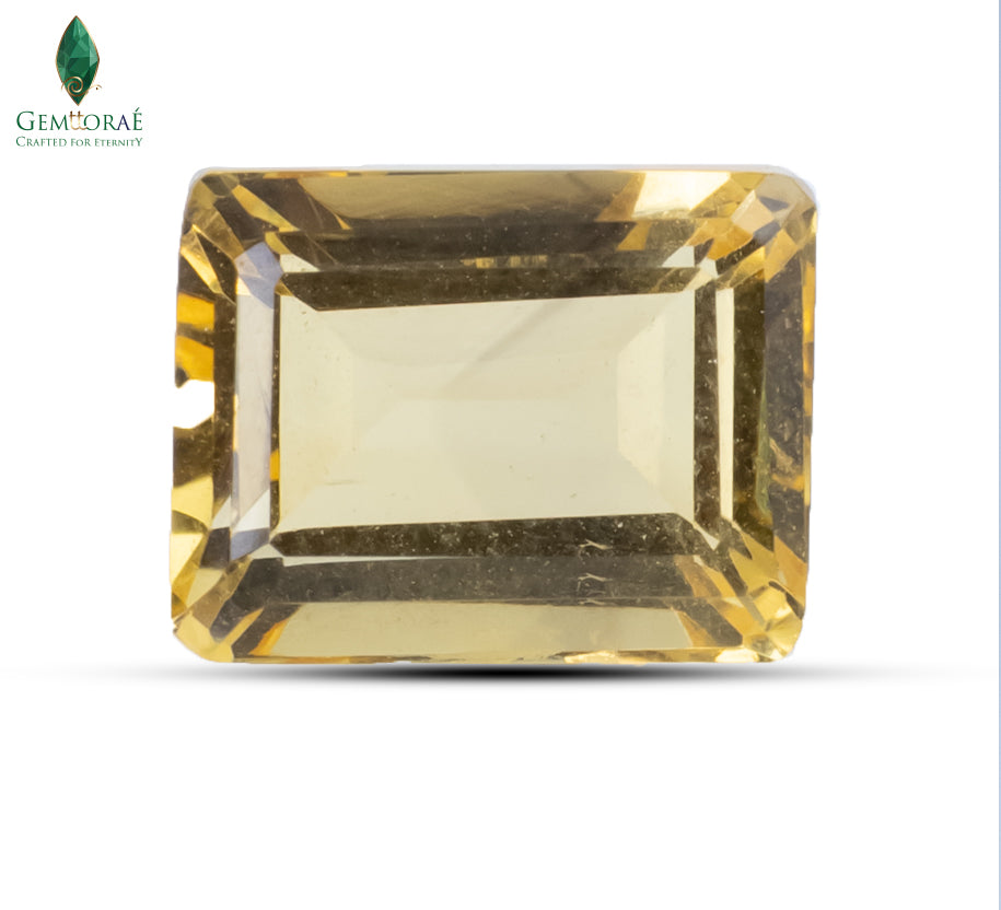 Front profile of Natural Brazilian Citrine showing radiant golden colour