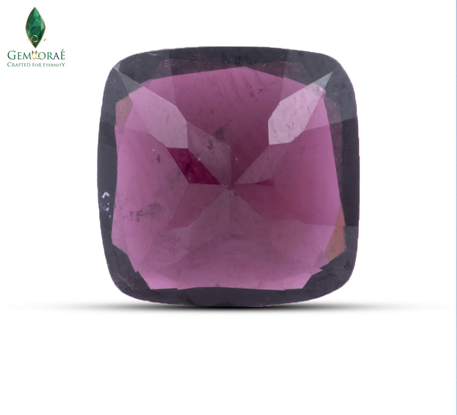 Back view of Garnet Gemstone showing natural clarity