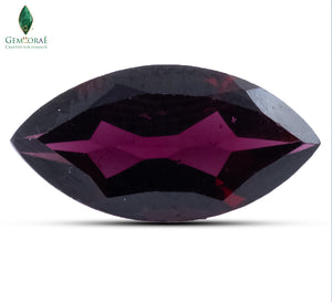 Front view of Garnet Gemstone with rich red color