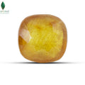 Front view of genuine Bangkok Yellow Sapphire with vibrant golden colour