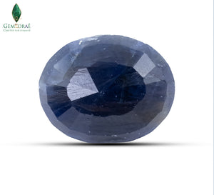 Back view of genuine Blue Sapphire Gemstone showing enhanced clarity