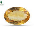 Front view of genuine Citrine Gem with naturally rich golden colour