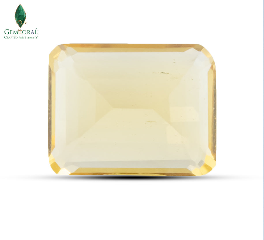 Top view of Citrine Gemstone displaying natural transparency