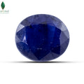 Front view of genuine Neelam Ratna with polished deep blue facets