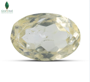 Front view of Natural Citrine with warm golden-yellow colour