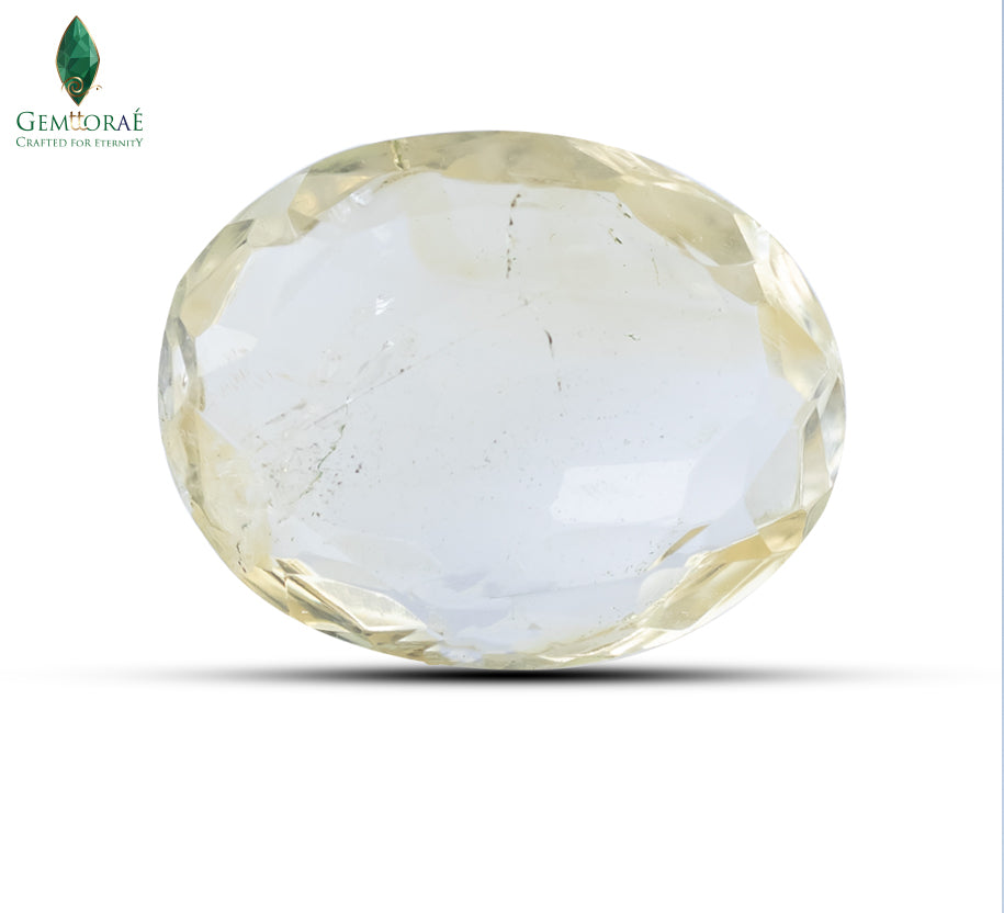 Natural Indian citrine gemstone warm golden yellow