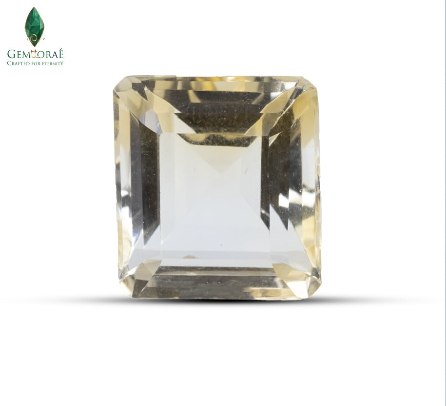 Close-up of Madagascar Dark Citrine with naturally rich golden transparency